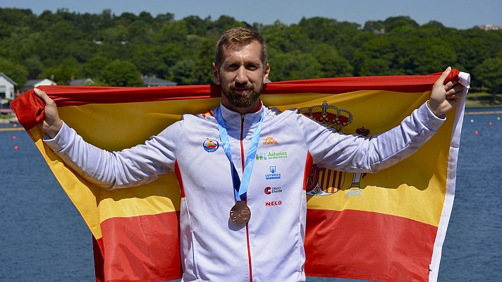 Telediario 1 - El soldado Arévalo, primer bicampeón mundial de piragüismo