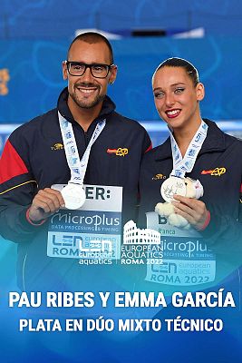 Natación - Pau Ribes y Emma García, subcampeones de Europa en dúo mixto técnico