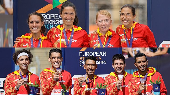 Telediario 1 - España gana una plata y un bronce en el maratón por equipos en Múnich