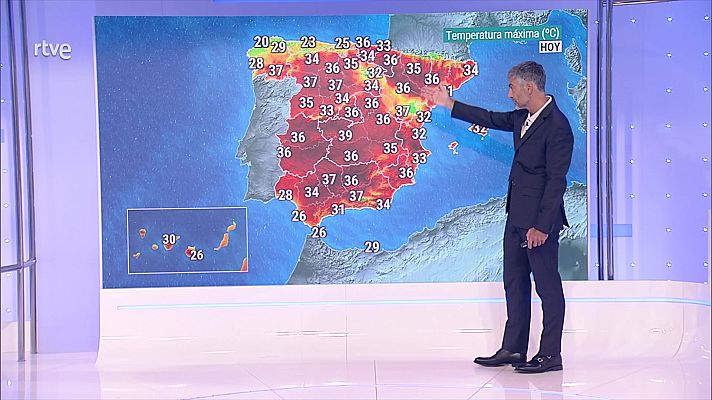 El tiempo - Temperaturas máximas elevadas en puntos de la mitad sur, zona centro, meseta norte y valle del Ebro