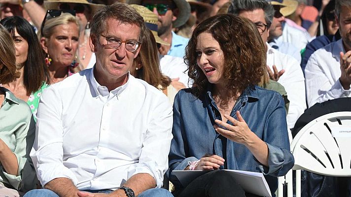 Telediario 1 - Feijóo escenifica en Madrid su unidad con Ayuso