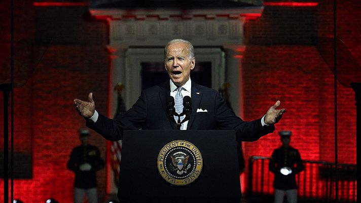 Telediario 1 - Biden califica a Trump de "amenaza" para la democracia