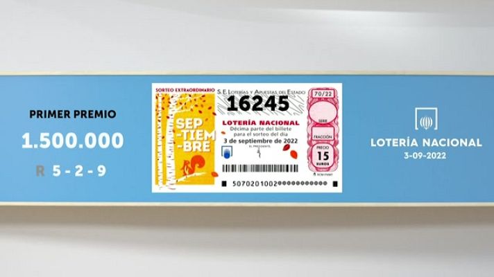 SELAE - Sorteo de la Lotería Nacional del 03/09/2022