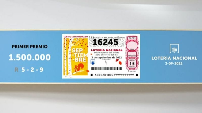 Sorteo de la Lotería Nacional del 03/09/2022 - Ver ahora