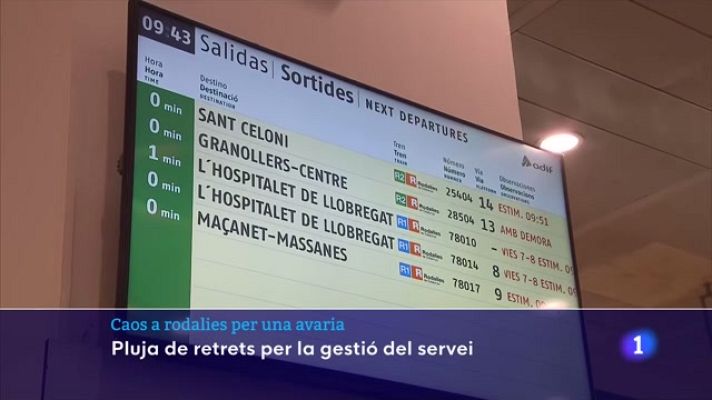 L'Informatiu - Pluja de retrets polítics per la gestió del servei de Rodalies