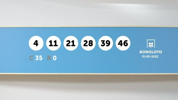 SELAE - Sorteo de la Lotería Bonoloto del 10/09/2022