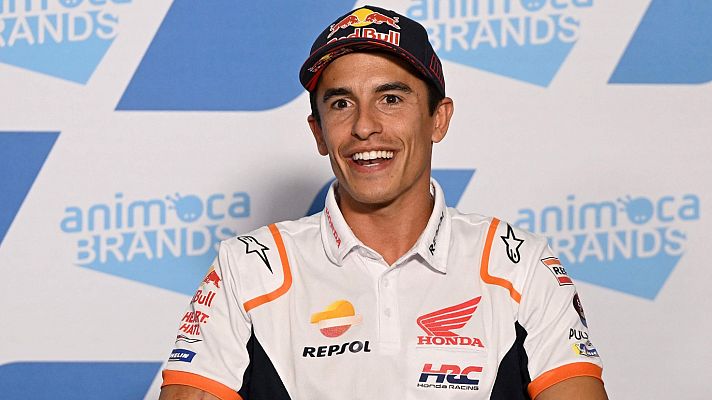 Telediario 2 - Marc Márquez, listo para subirse a la moto en el GP de Aragón
