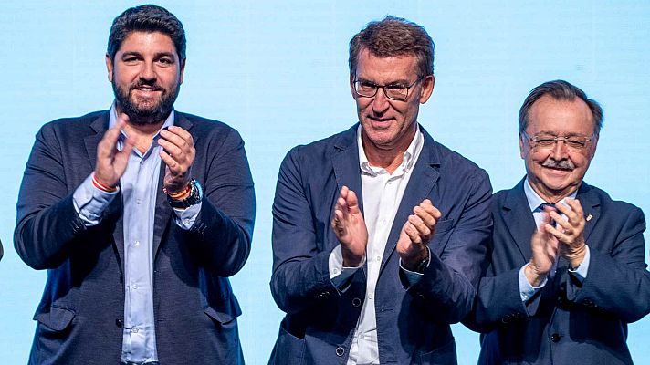 Telediario Fin de Semana - Los barones del PP llaman a vencer a Sánchez tiñendo el mapa de azul en mayo