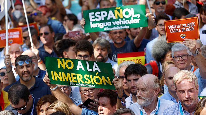 Telediario Fin de Semana - Manifestación en Barcelona en defensa del uso del castellano como lengua vehicular en las escuelas catalanas