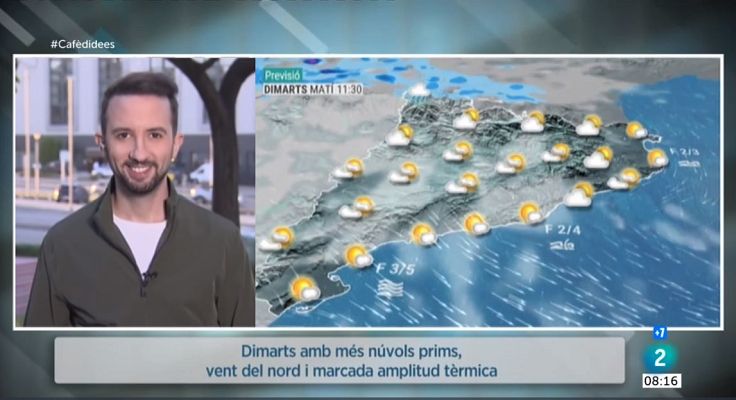 El temps - Dimarts amb vent del nord, mala mar i núvols prims