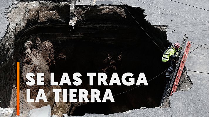 RTVE Noticias Vídeo - Buscan a una mujer y a su hija de 15 años desaparecidas al caer en un socavón en Guatemala