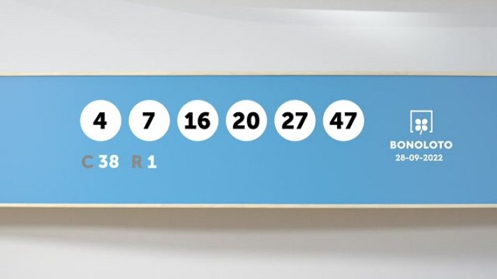 SELAE - Sorteo de la Lotería Bonoloto del 28/09/2022