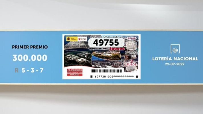 SELAE - Sorteo de la Lotería Nacional del 29/09/2022