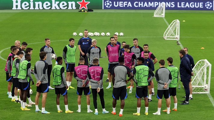 Telediario 2 - El Barcelona y el Atlético preparan la Champions