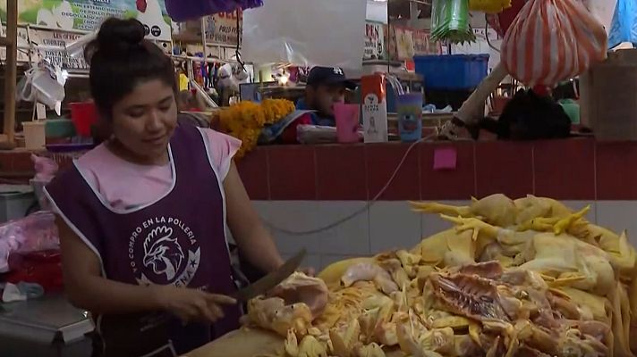 Telediario 1 - Guerra entre narcotraficantes por el control del mercado del pollo en México