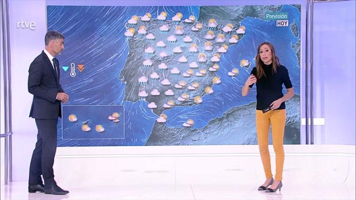El tiempo - Precipitaciones localmente fuertes o persistentes en el oeste y sur de Galicia, oeste del sistema Central, áreas montañosas del noroeste de Castilla y León y Pirineos