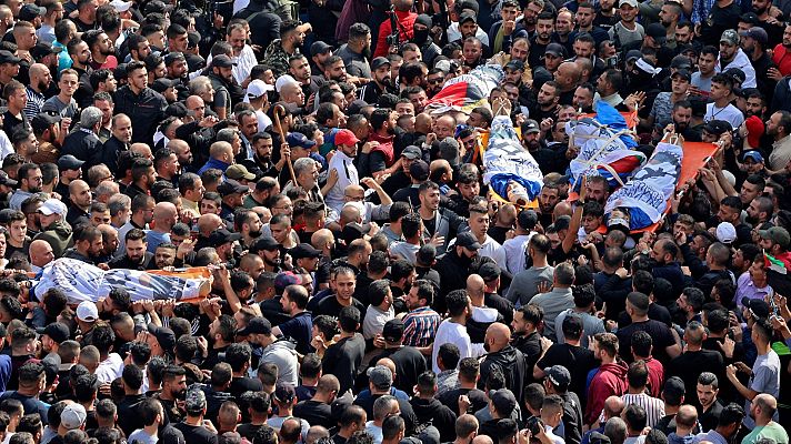 Telediario 2 - Seis palestinos muertos y 20 heridos en la noche más violenta del año en Cisjordania