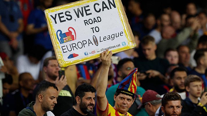 Telediario 2 - Decepción de los culés por quedarse fuera de la Champions