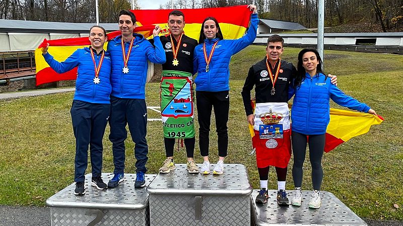 Clara Aznar y Adrián Rodríguez, campeones de España de skeleton