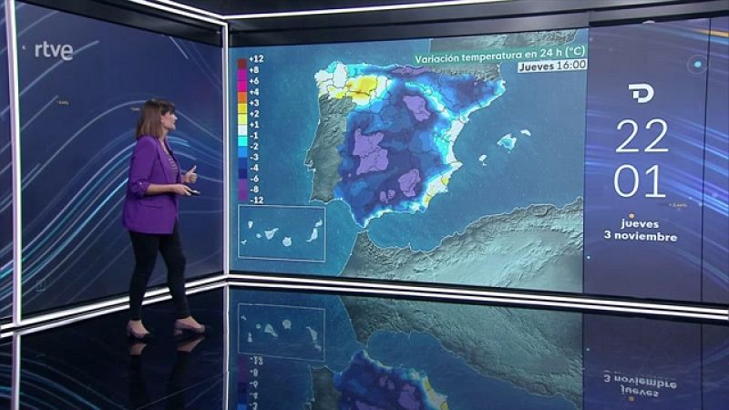 Intervalos de viento fuerte en la costa de Galicia y área Cantábrica. Nevadas en zonas altas del Pirineo - ver ahora