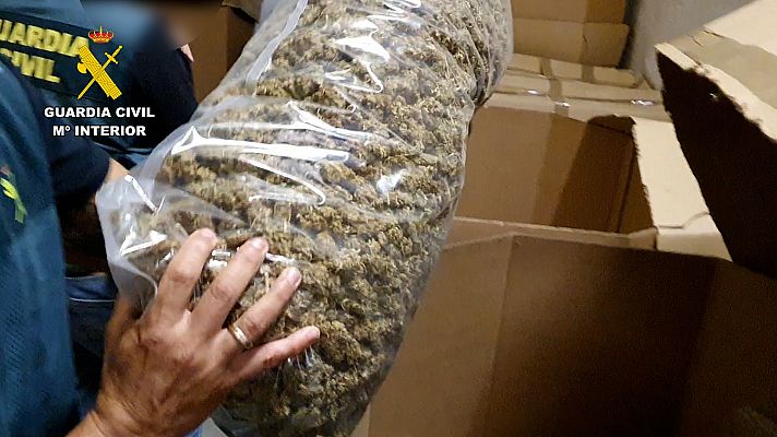 Telediario Fin de Semana - Intervenido el mayor alijo de marihuana envasada del mundo