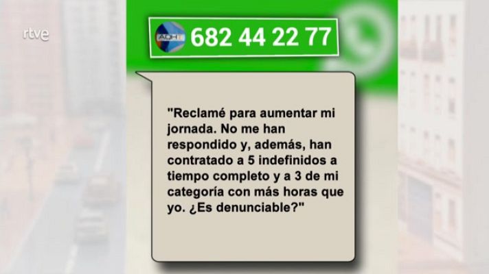 Aquí hay trabajo - No hay derecho preferente para aumentar el horario