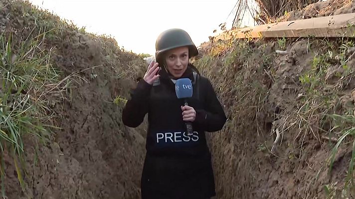 Telediario 1 - El equipo de TVE, en el frente de batalla del territorio ucraniano