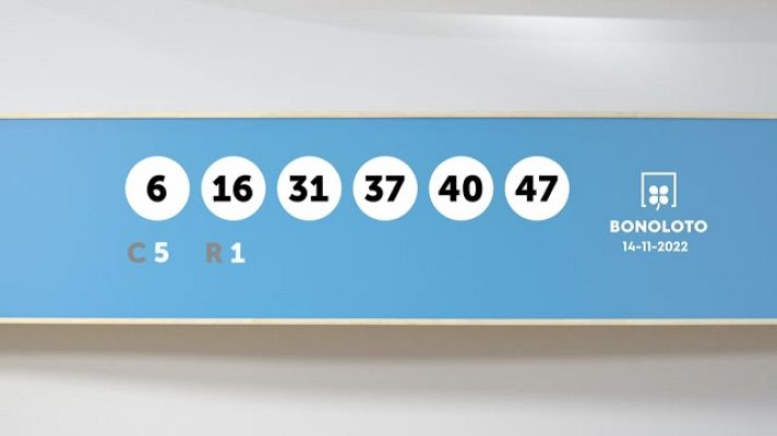 SELAE - Sorteo de la Lotería Bonoloto del 14/11/2022