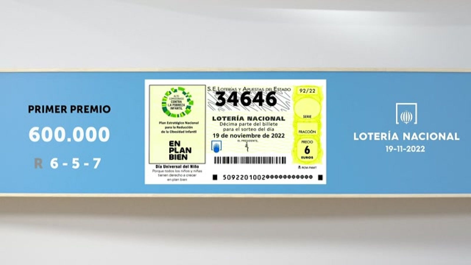 Sorteo de la Lotería Nacional del 19/11/2022 - Ver ahora