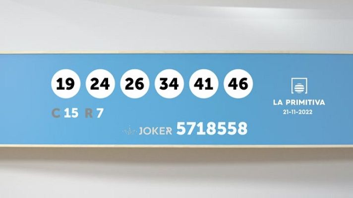 SELAE - Sorteo de la Lotería Primitiva y Joker del 21/11/2022