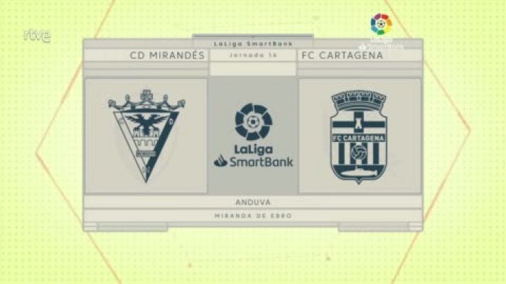 Resúmenes de LaLiga - Mirandés-Cartagena: resumen del partido, 16ª jornada