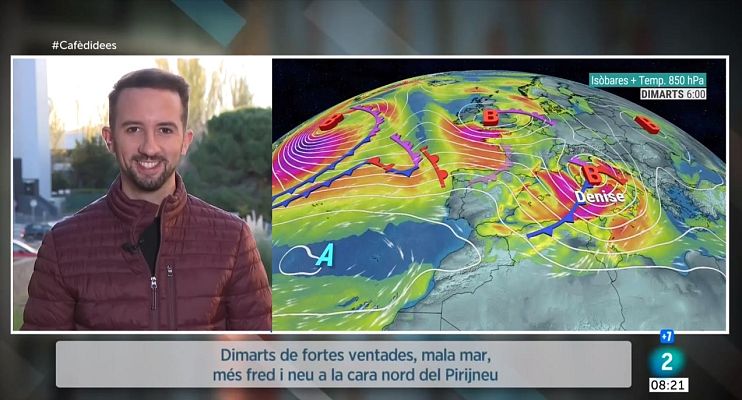 El temps - Fortes ventades, fred acusat, neu a la cara nord i mala mar