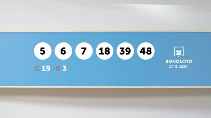 SELAE - Sorteo de la Lotería Bonoloto del 27/11/2022