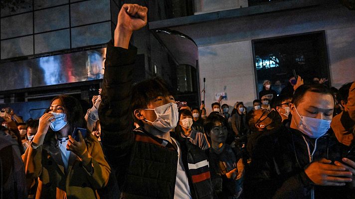 Telediario 1 - Protestas en China contra la política 'COVID cero'