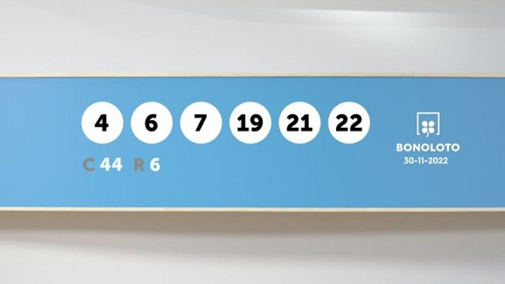 SELAE - Sorteo de la Lotería Bonoloto del 30/11/2022