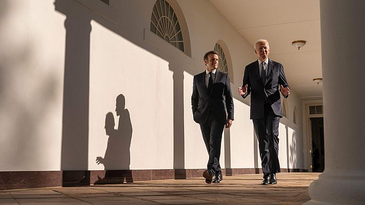Telediario 1 - Biden y Macron hacen gala de su amistad en su encuentro en Washington