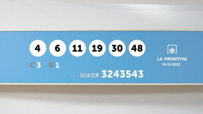 SELAE - Sorteo de la Lotería Primitiva y Joker del 10/12/2022