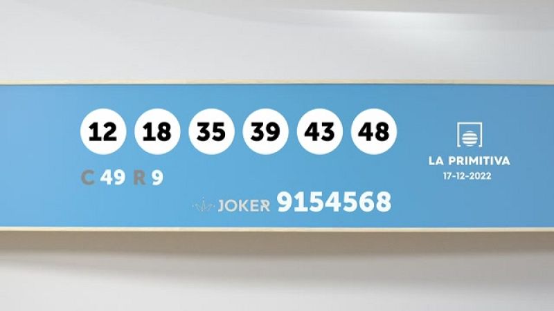 Sorteo de la Lotería Primitiva y Joker del 17/12/2022 - Ver ahora