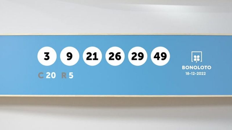 Sorteo de la Lotería Bonoloto del 18/12/2022 - Ver ahora