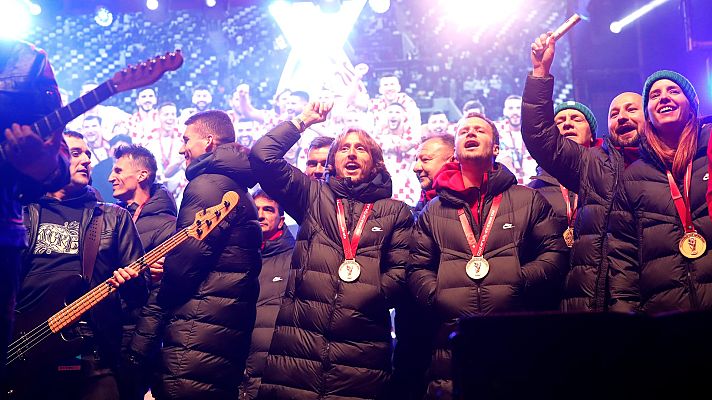 Telediario Matinal - Modric celebra en Zagreb el tercer puesto de Croacia en el Mundial