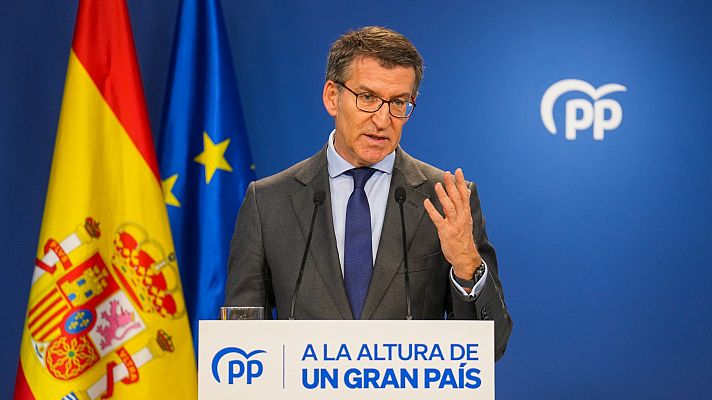 Telediario 1 - Feijóo: "Sánchez presenta como un ataque al Parlamento lo que en realidad es una defensa del Parlamento"