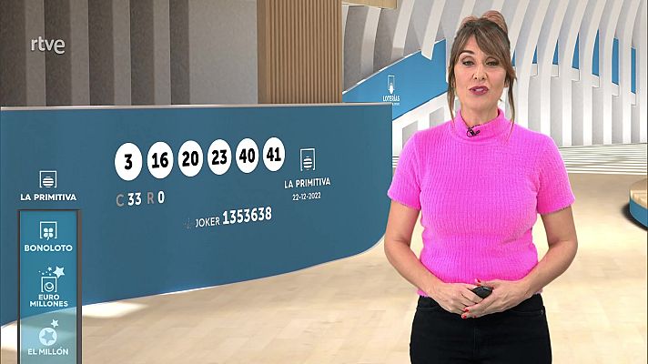Loterías - Sorteo de la Lotería Nacional, Bonoloto, Primitiva y Jóker del 22/12/2022