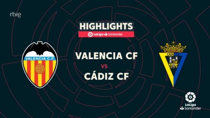 Resúmenes de LaLiga - Valencia-Cádiz: resumen del partido, 16ª jornada