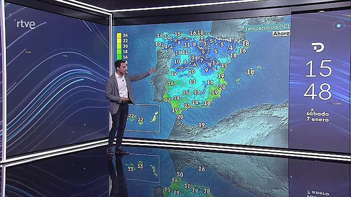 El tiempo - Precipitaciones localmente fuertes o persistentes en la mitad oeste de Galicia y oeste del sistema Central