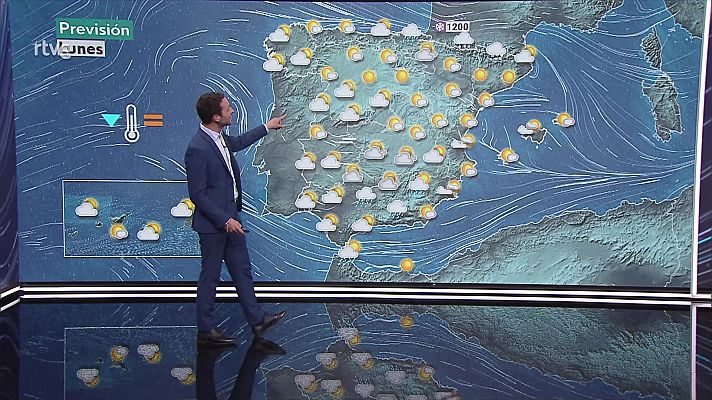 El tiempo - Vientos fuertes o con intervalos de fuerte en la costa de Galicia, área Cantábrica, litoral mediterráneo y Baleares, y rachas muy fuertes en zonas montañosas