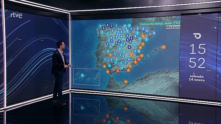 El tiempo - Vientos con intervalos fuertes y rachas muy fuertes en el noroeste de Galicia y Cantábrico occidental