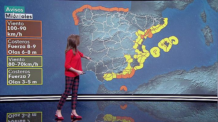 El tiempo - Vientos fuertes o con intervalos fuertes casi generalizados en la Península y Baleares