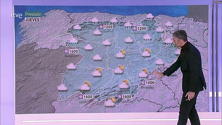 El tiempo - Nevadas importantes en el norte peninsular, y más débiles en áreas montañosas del centro y sur