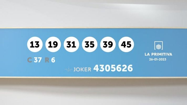 SELAE - Sorteo de la Lotería Primitiva y Joker del 26/01/2023