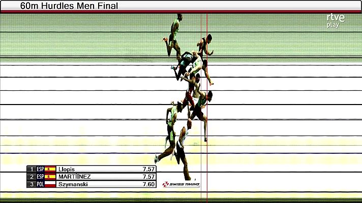  - Asier Martínez y Kike Llopis empatan en un carrera de 60m vallas que ilusiona al atletismo español